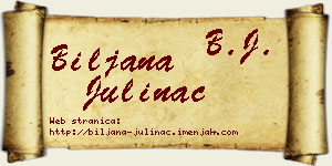 Biljana Julinac vizit kartica
